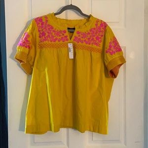 Brand New! Mustard yellow and hot pink top